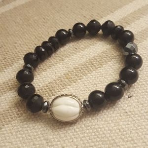 Silpada Black and White with Silver Bracelet new